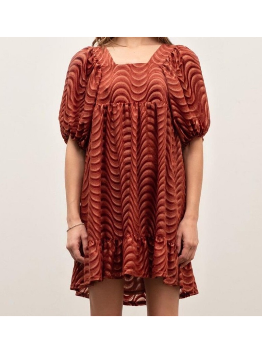 Anthropologie Moon River Velvet Puff-Sleeve Mini Dress